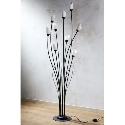 Jupiter 2058 - Stoječa svetilka GLORIOSA 9xG9/14W/230V črna