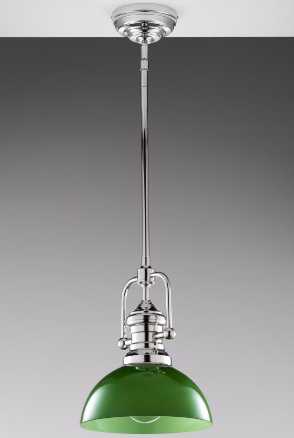 Jupiter 2071 - Stropni lestenec na drogu PLATINO 1xE27/15W/230V zelena/sijajni krom