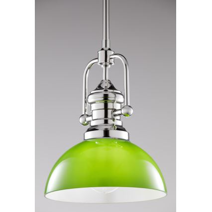 Jupiter 2071 - Stropni lestenec na drogu PLATINO 1xE27/15W/230V zelena/sijajni krom