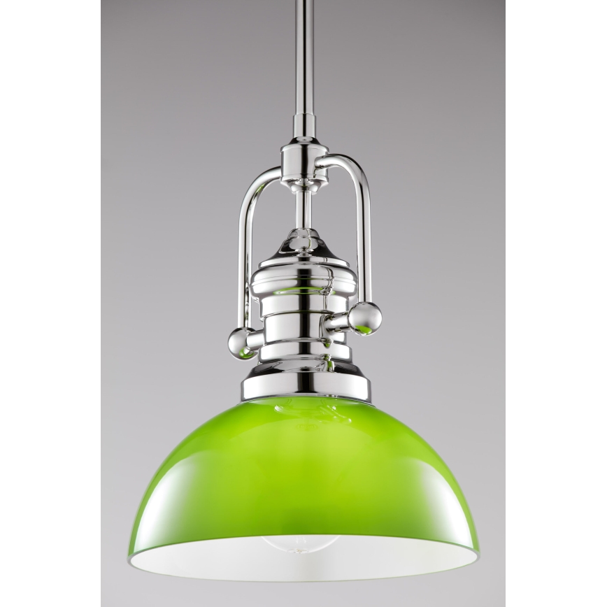 Jupiter 2071 - Stropni lestenec na drogu PLATINO 1xE27/15W/230V zelena/sijajni krom