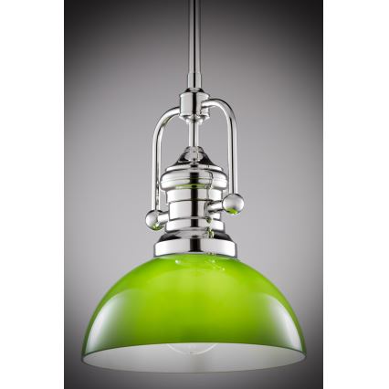 Jupiter 2071 - Stropni lestenec na drogu PLATINO 1xE27/15W/230V zelena/sijajni krom