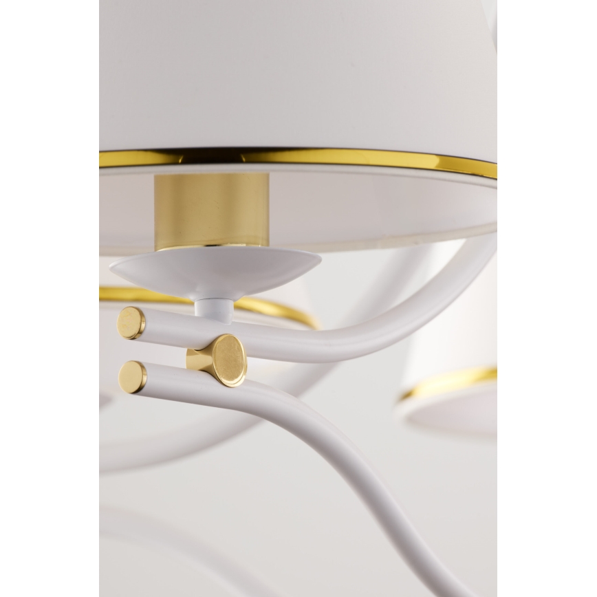 Jupiter 2084 - Lestenec na verigi SAMBA 5xE27/15W/230V bela/zlata