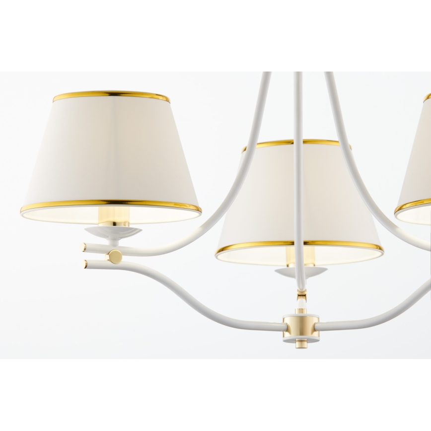 Jupiter 2085 - Lestenec na verigi SAMBA 3xE27/15W/230V bela/zlata