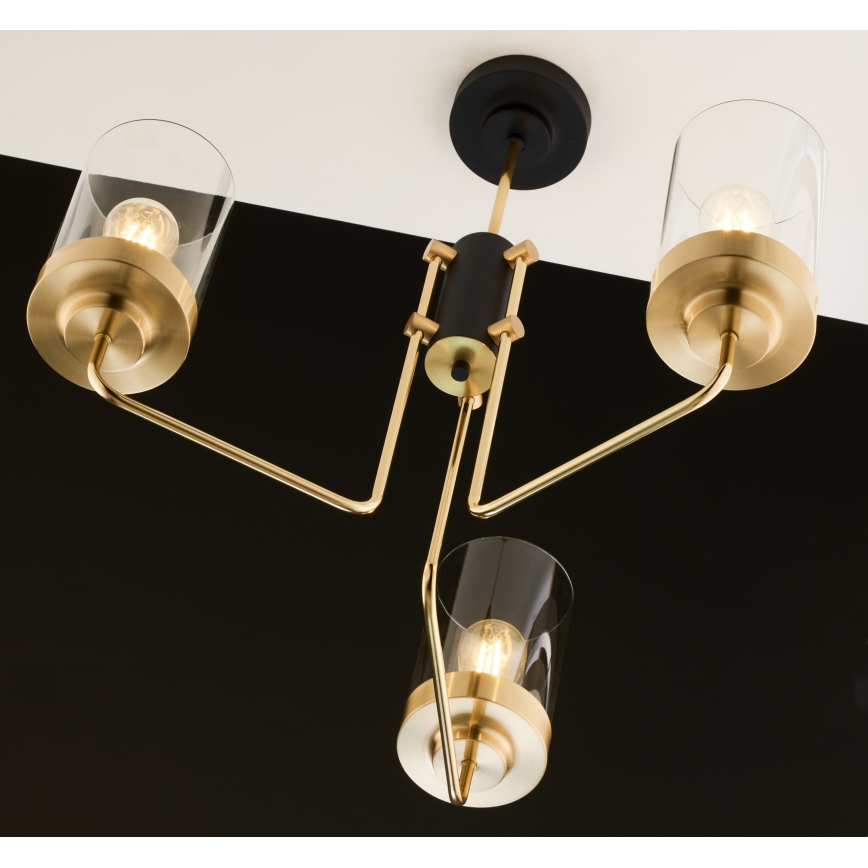 Jupiter 2087 - Lestenec na drogu RAMIREZ 3xE27/15W/230V v zlati/črni barvi