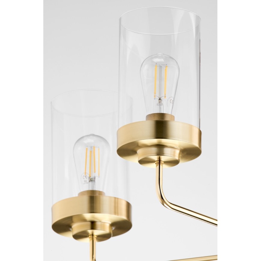 Jupiter 2088 - Lestenec na steblu RAMIREZ 5xE27/15W/230V zlata/črna