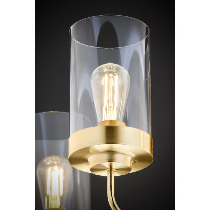 Jupiter 2088 - Lestenec na steblu RAMIREZ 5xE27/15W/230V zlata/črna