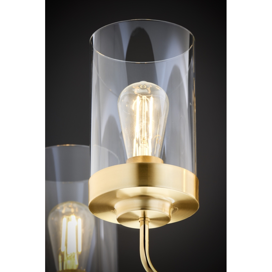 Jupiter 2088 - Lestenec na steblu RAMIREZ 5xE27/15W/230V zlata/črna