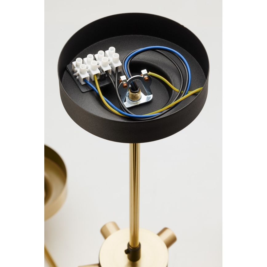 Jupiter 2088 - Lestenec na steblu RAMIREZ 5xE27/15W/230V zlata/črna