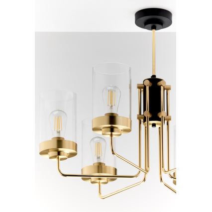 Jupiter 2089 - Lestenec na drogu RAMIREZ 6xE27/15W/230V zlata/črna