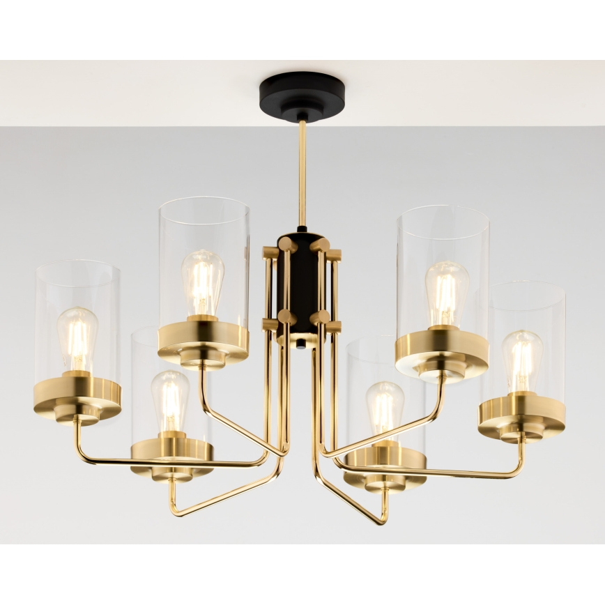 Jupiter 2089 - Lestenec na drogu RAMIREZ 6xE27/15W/230V zlata/črna