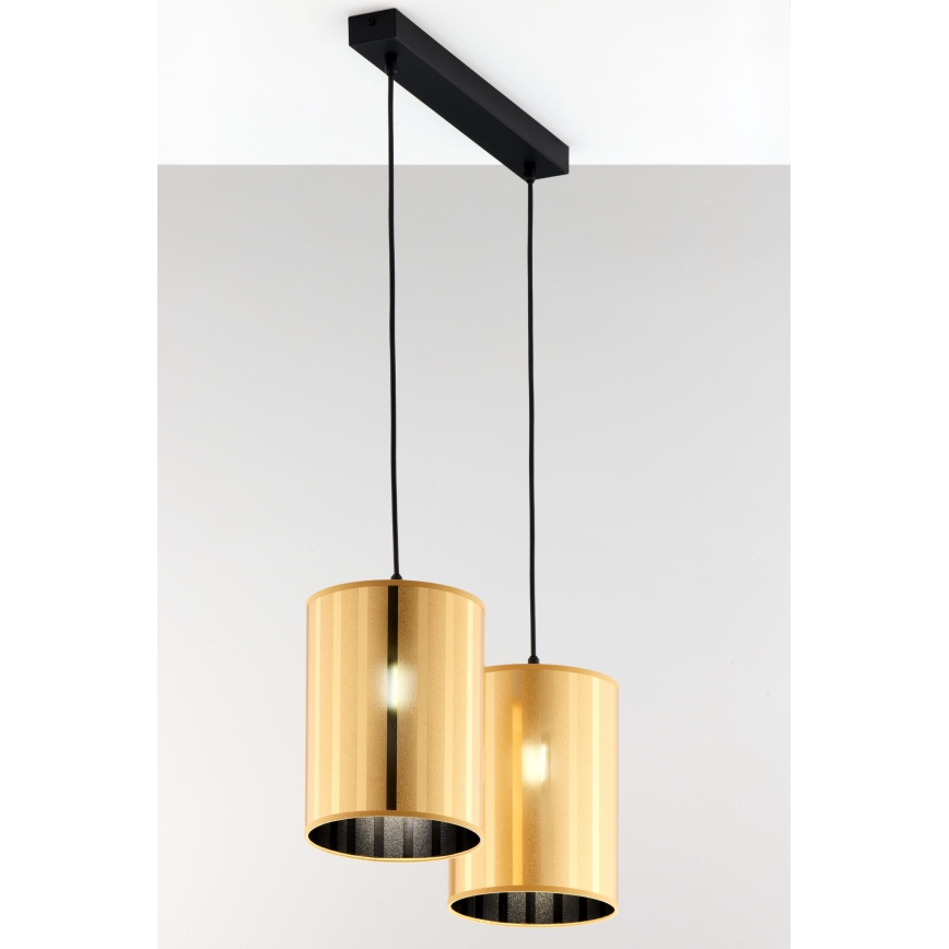 Jupiter 2091 - Viseči lestenec na kablu CORTINA 2xE27/15W/230V zlata/črna