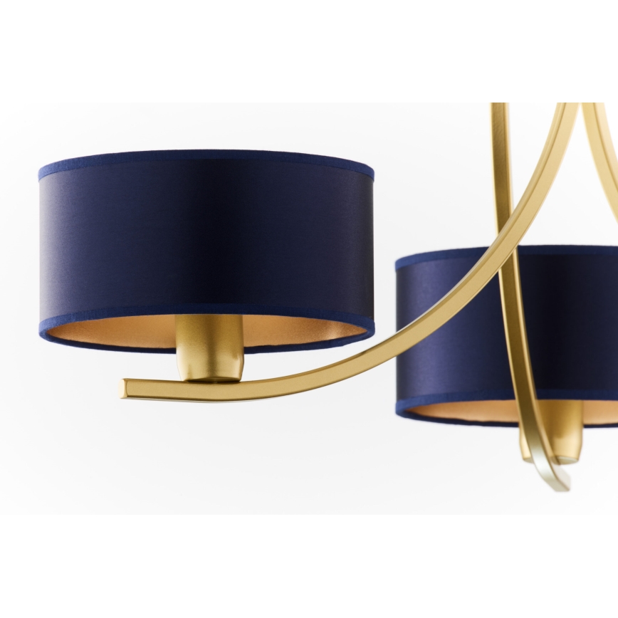 Jupiter 2093 - Lestenec na verigi ARTHUR 3xE27/15W/230V modra/zlata