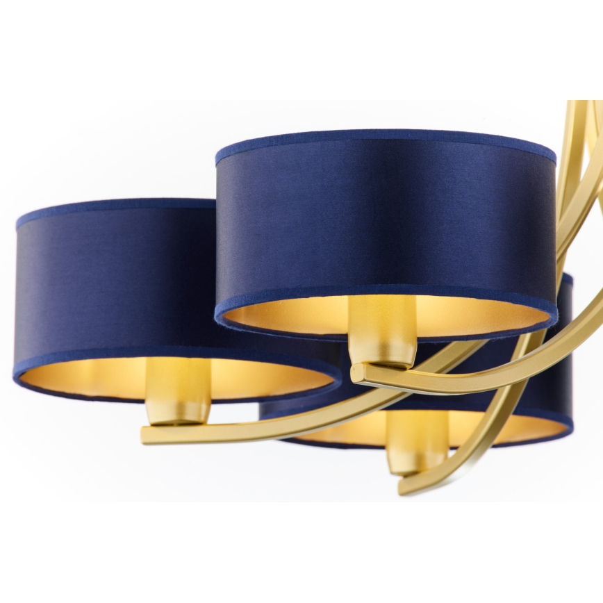 Jupiter 2095 - Lestenec na verigi ARTHUR 6xE27/15W/230V modra/zlata