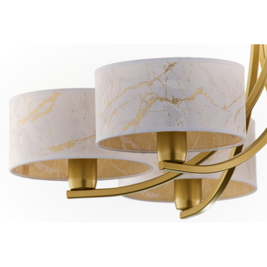 Jupiter 2098 - Lestenec na verigi ARTHUR 6xE27/15W/230V bela/zlata/marmorni dekor