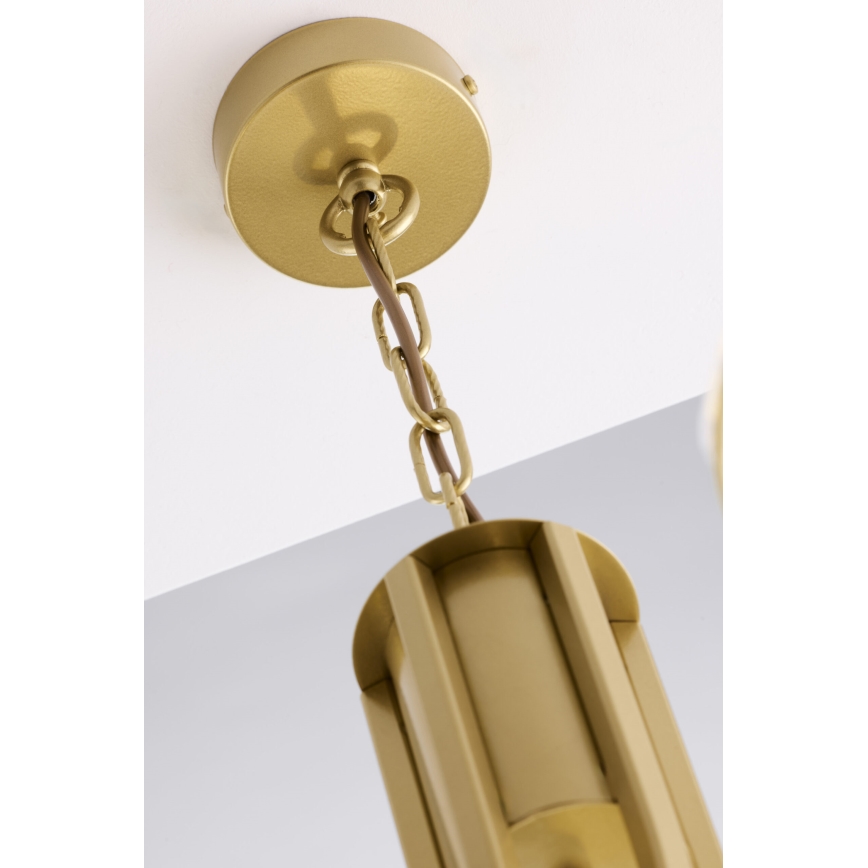 Jupiter 2098 - Lestenec na verigi ARTHUR 6xE27/15W/230V bela/zlata/marmorni dekor