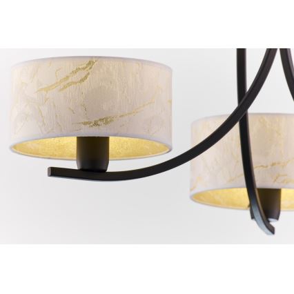 Jupiter 2103 - Lestenec na verigi ARTHUR 3xE27/15W/230V bela/črna/marmorni dekor