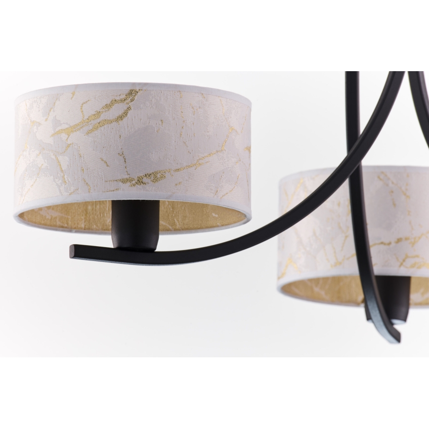 Jupiter 2103 - Lestenec na verigi ARTHUR 3xE27/15W/230V bela/črna/marmorni dekor