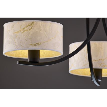 Jupiter 2103 - Lestenec na verigi ARTHUR 3xE27/15W/230V bela/črna/marmorni dekor