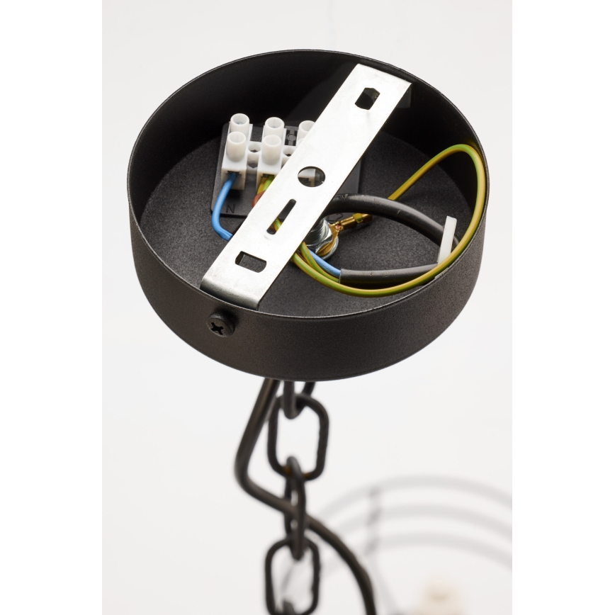 Jupiter 2104 - Lestenec na verigi ARTHUR 5xE27/15W/230V bela/črna/marmorni dekor