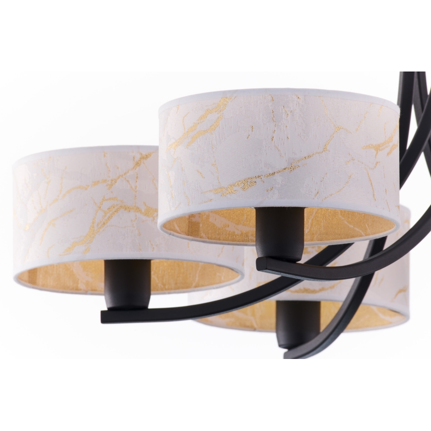 Jupiter 2105 - Lestenec na verigi ARTHUR 6xE27/15W/230V bela/črna/marmorni dekor