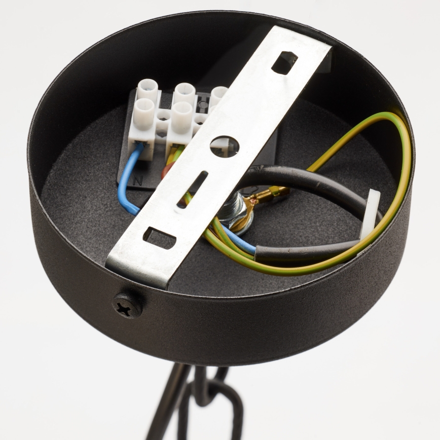 Jupiter 2108 - Lestenec na verigi ARTHUR 6xE27/15W/230V črna/oranžna/marmorni dekor