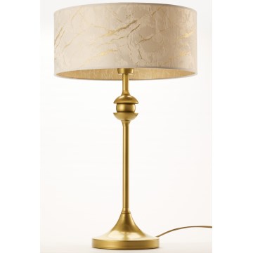 Jupiter 2112 - Namizna svetilka KASZMIR 1xE27/15W/230V bela/zlata/marmorni dekor