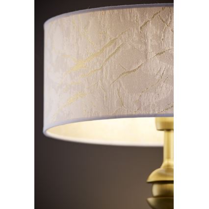 Jupiter 2112 - Namizna svetilka KASZMIR 1xE27/15W/230V bela/zlata/marmorni dekor