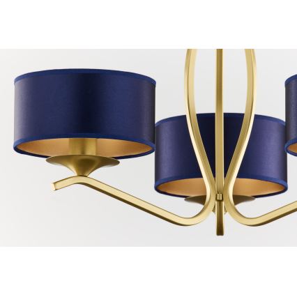 Jupiter 2113 - Lestenec na palici KASZMIR 3xE27/15W/230V modra/zlata