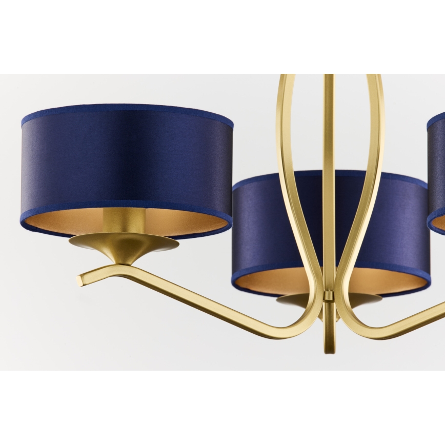 Jupiter 2113 - Lestenec na palici KASZMIR 3xE27/15W/230V modra/zlata