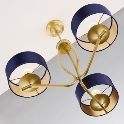 Jupiter 2113 - Lestenec na palici KASZMIR 3xE27/15W/230V modra/zlata