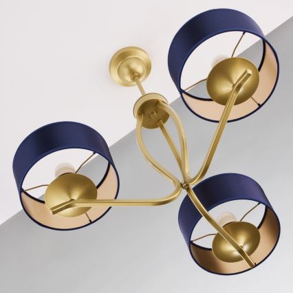 Jupiter 2113 - Lestenec na palici KASZMIR 3xE27/15W/230V modra/zlata