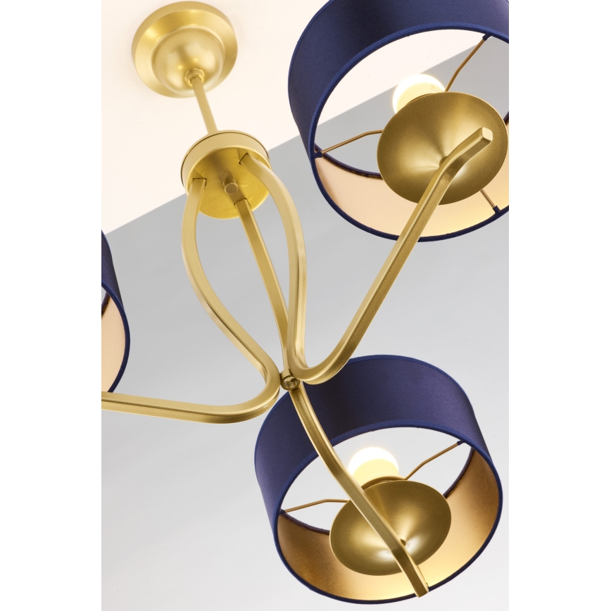 Jupiter 2113 - Lestenec na palici KASZMIR 3xE27/15W/230V modra/zlata