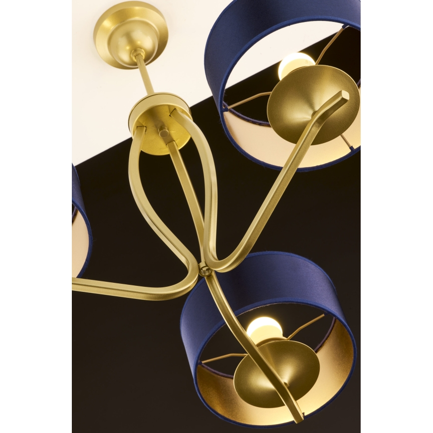 Jupiter 2113 - Lestenec na palici KASZMIR 3xE27/15W/230V modra/zlata