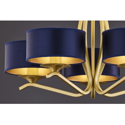 Jupiter 2114 - Stropni lestenec na drogu KASZMIR 5xE27/15W/230V modra/zlata