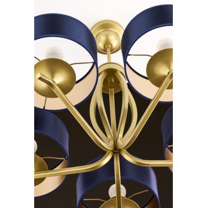 Jupiter 2114 - Stropni lestenec na drogu KASZMIR 5xE27/15W/230V modra/zlata