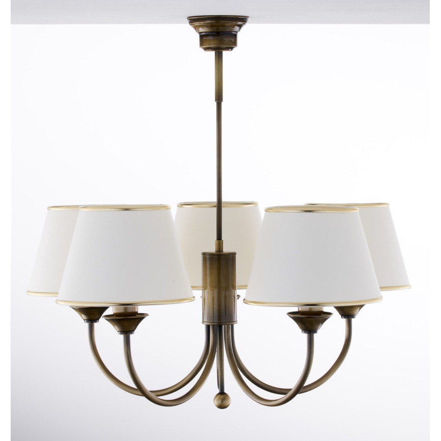 Jupiter 2133 - Lestenec na drogu CLASSIC 5xE27/15W/230V bronza/patina/krem