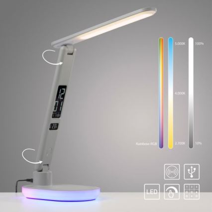 JUST LIGHT. 11018-16 - LED RGBW Touch svetilka z brezžičnim polnjenjem TINA LED/4W/230V bela