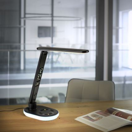 JUST LIGHT. 11018-18 - LED RGBW Dimmabilna Touch Namizna Lamp s Brezžičnim Polnjenjem TINA LED/4W/230V Črna