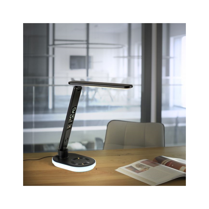 JUST LIGHT. 11018-18 - LED RGBW Dimmabilna Touch Namizna Lamp s Brezžičnim Polnjenjem TINA LED/4W/230V Črna