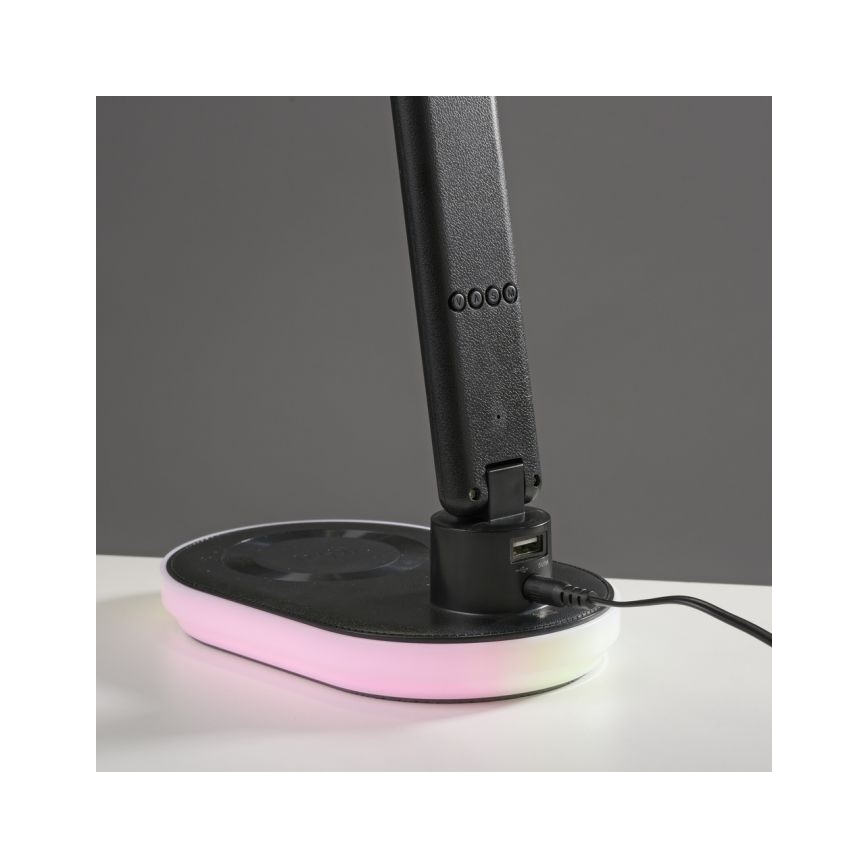 JUST LIGHT. 11018-18 - LED RGBW dotikna namizna svetilka s funkcijo zatemnitve in brezžičnim polnjenjem TINA LED/4W/230V črna