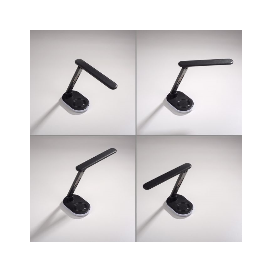 JUST LIGHT. 11018-18 - LED RGBW dotikna namizna svetilka s funkcijo zatemnitve in brezžičnim polnjenjem TINA LED/4W/230V črna