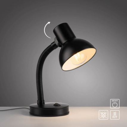 JUST LIGHT. 11080-18 - Fleksibilna miza svjetlo FLEXI 1xE27/25W/230V crna