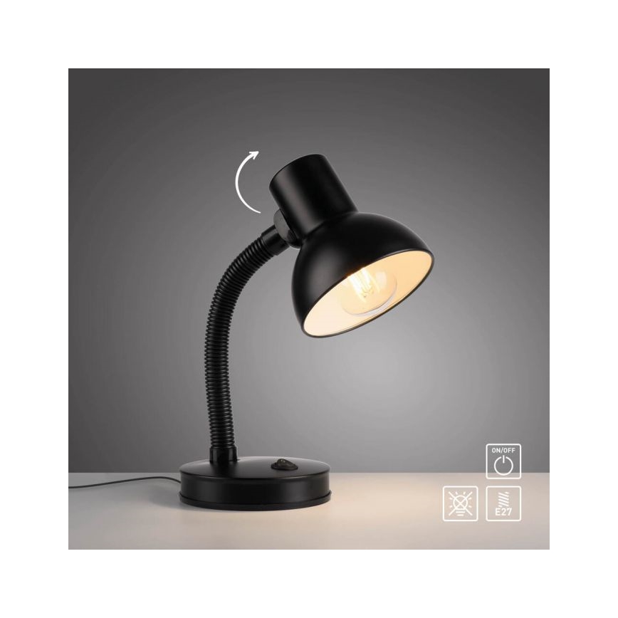 JUST LIGHT. 11080-18 - Fleksibilna miza svjetlo FLEXI 1xE27/25W/230V crna