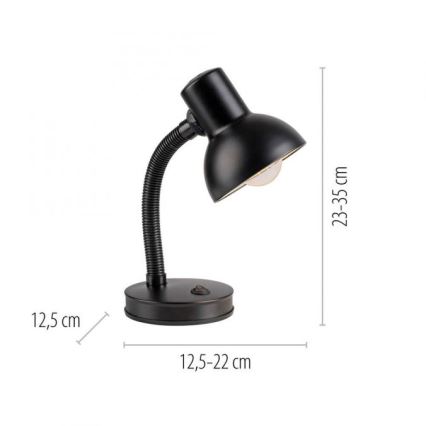 JUST LIGHT. 11080-18 - Fleksibilna miza svjetlo FLEXI 1xE27/25W/230V crna