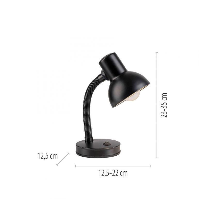 JUST LIGHT. 11080-18 - Fleksibilna miza svjetlo FLEXI 1xE27/25W/230V crna