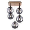 JUST LIGHT. 11395-79 - Lestenec na drogu WIDOW 5xE14/25W/230V hrast