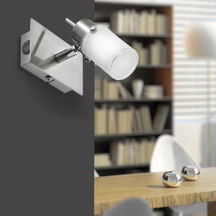 JUST LIGHT. 11931-55 - LED Stenski reflektor MAX 1xGU10/4W/230V mat krom