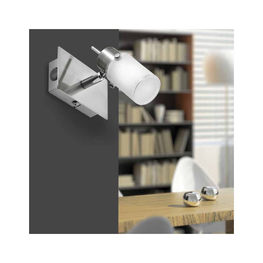 JUST LIGHT. 11931-55 - LED Stenski reflektor MAX 1xGU10/4W/230V mat krom