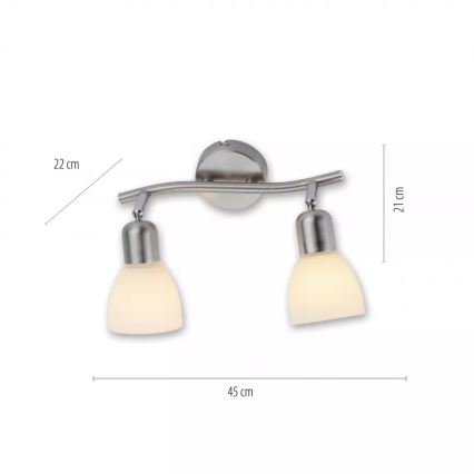 JUST LIGHT. 11952-55 - Smerna svetilka KARO 2xE14/40W/230V matni krom