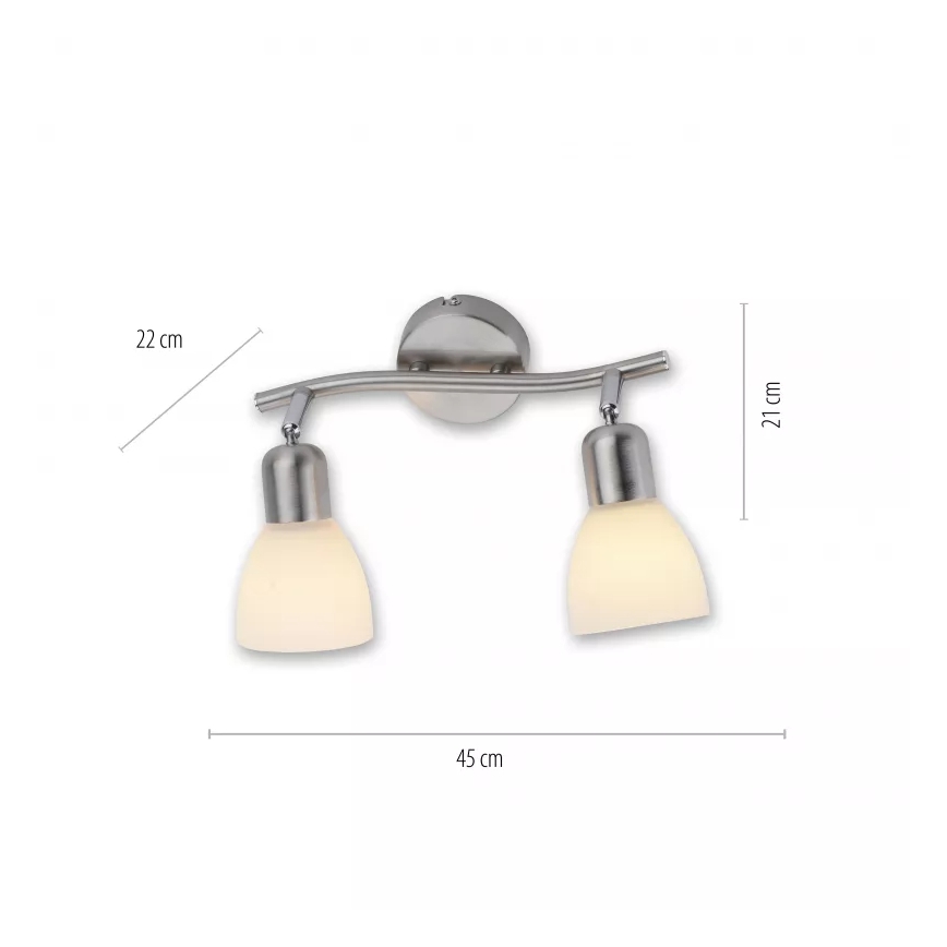 JUST LIGHT. 11952-55 - Smerna svetilka KARO 2xE14/40W/230V matni krom